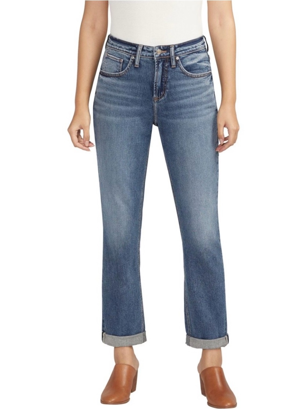 Silver Jeans Mid Wash Straight Leg Jeans